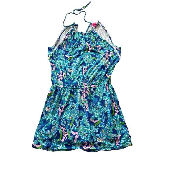 Lilly Pulitzer Gianni Skort/Romper, shorts outfit; Womens XL; Sleeveless; Halter - Picture 11 of 11